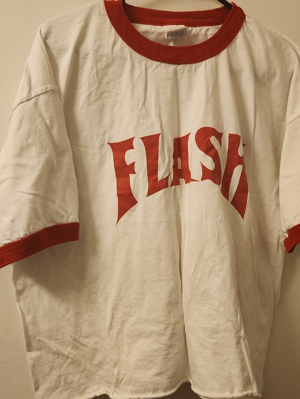 White & Red 'FLASH' Graphic Ringer Tee - Picture 2 of 6